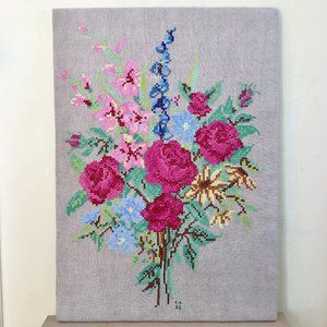 Vintage floral tapestry, made in Italy 1952